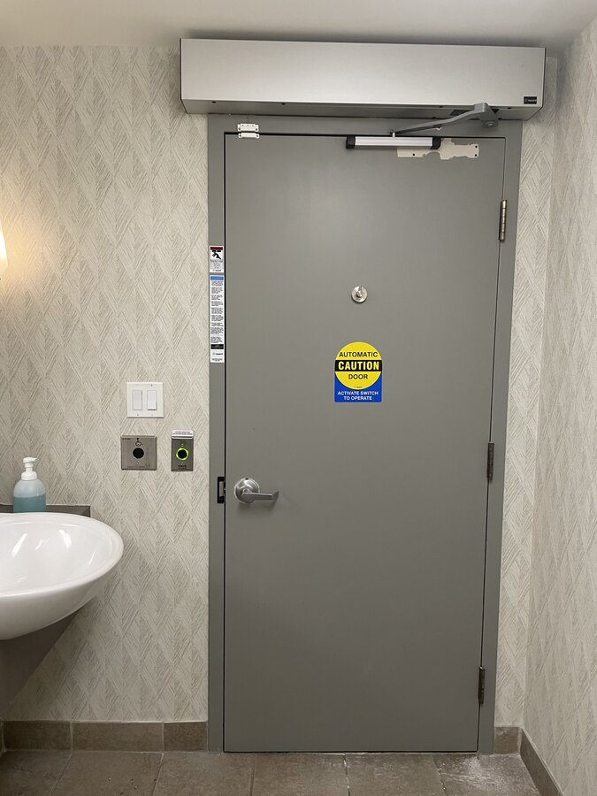 Commercial door hardware and closer installation